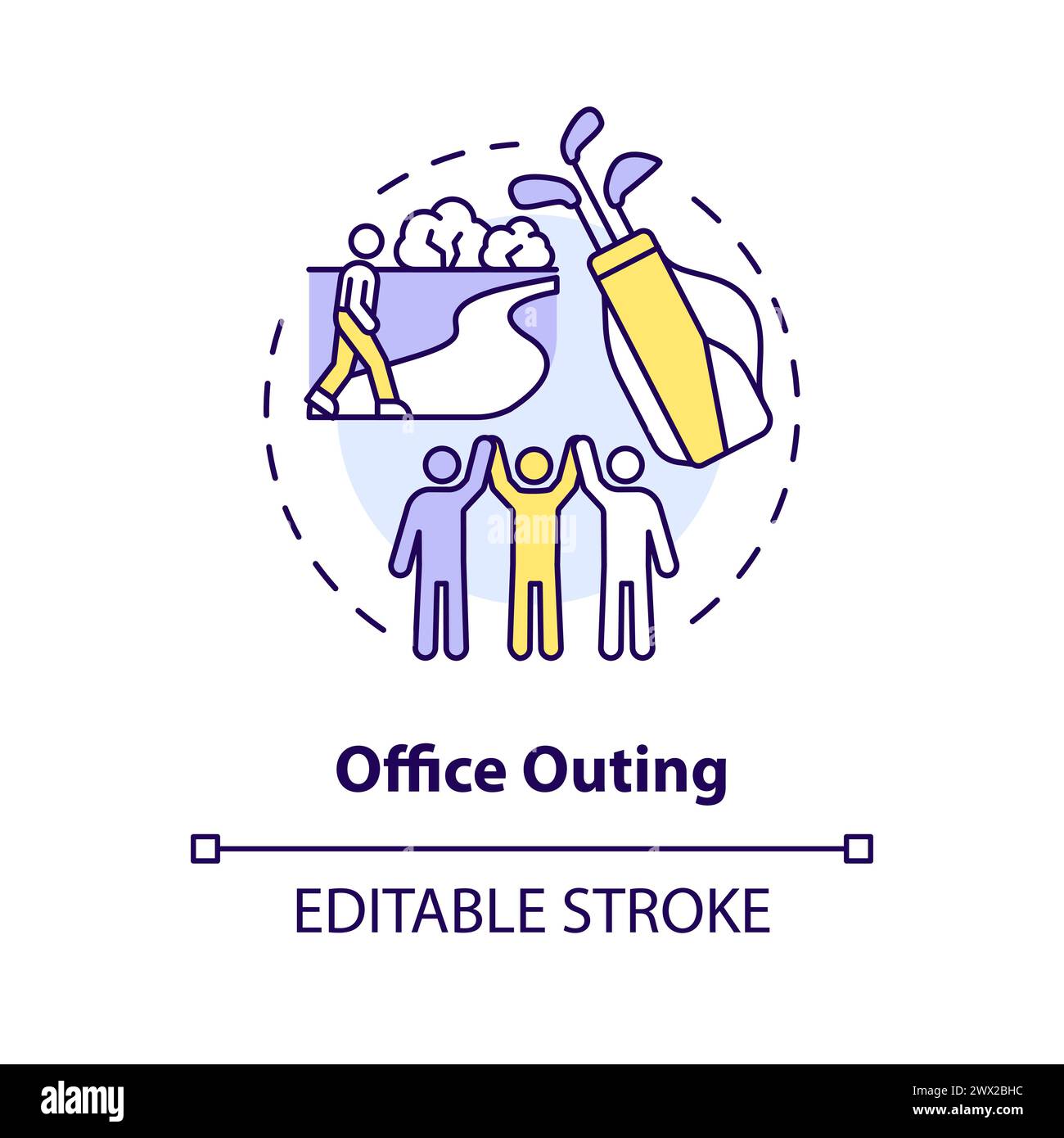 Office outing multi color concept icon Stock Vector