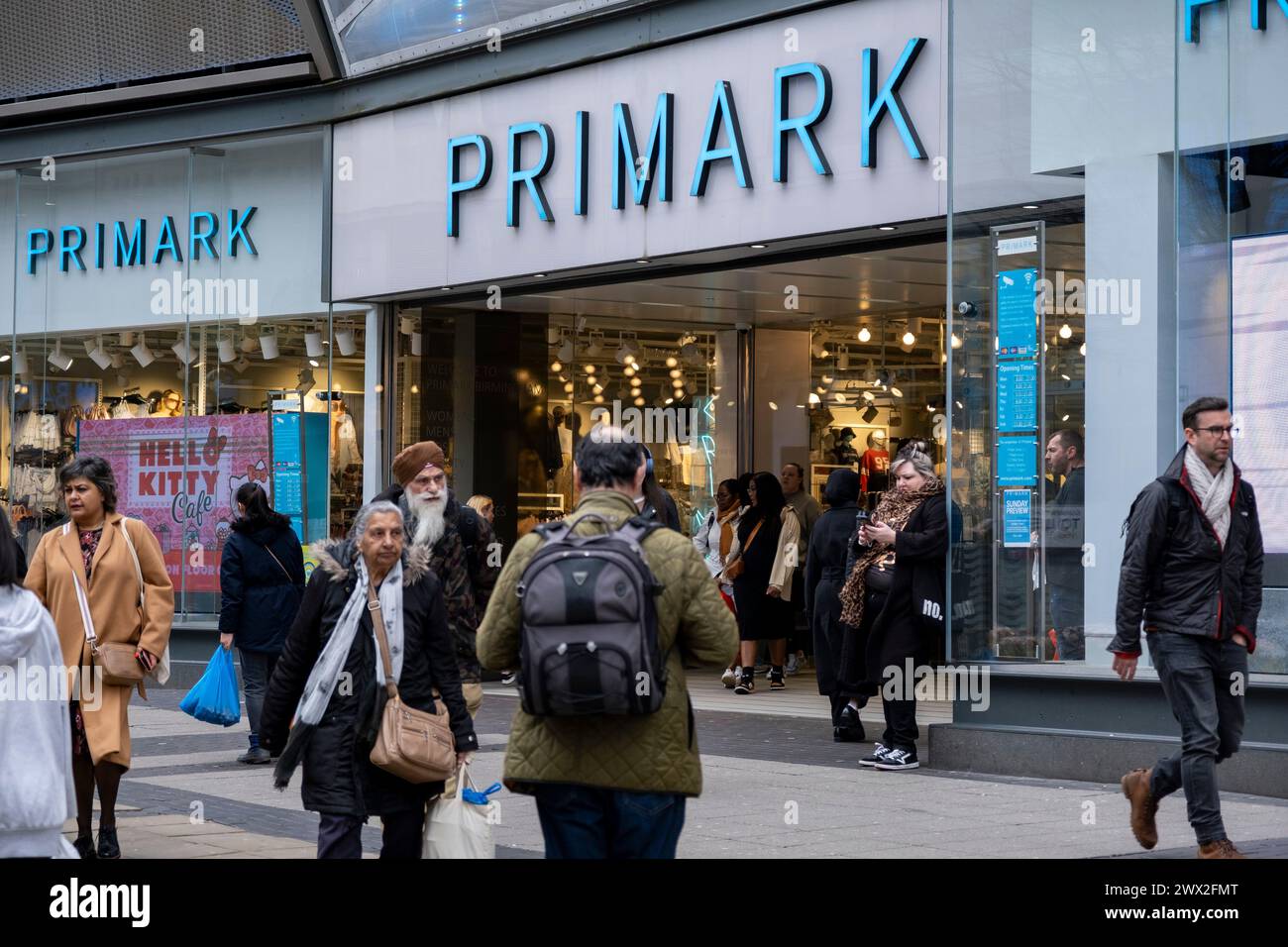 People shopping at Primark in the City Centre Bullring shopping