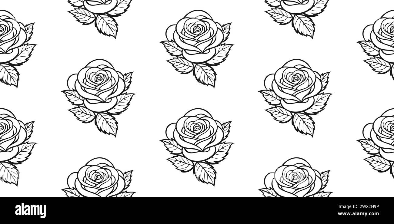 Seamless pattern with roses and leaves. Seamless pattern with flowers ...