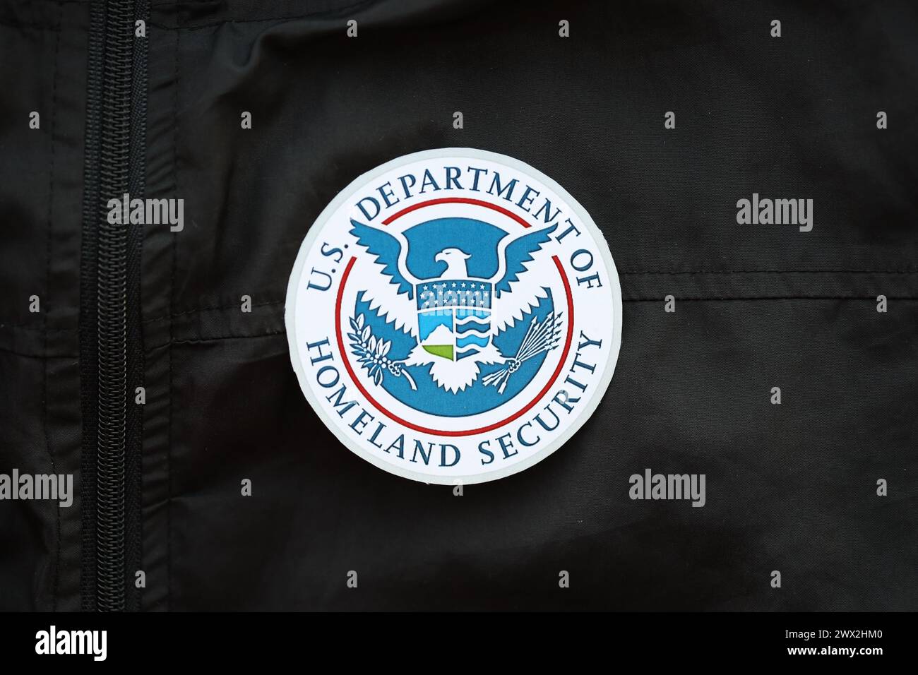 KYIV, UKRAINE - MARCH 9, 2024 US Department of Homeland Security seal ...