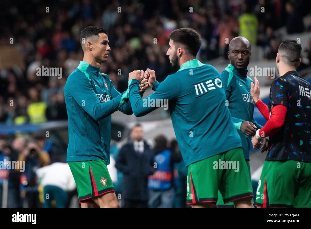 Ljubljana, Slovenia. 26th Mar, 2024. Christiano Ronaldo of Portugal and
