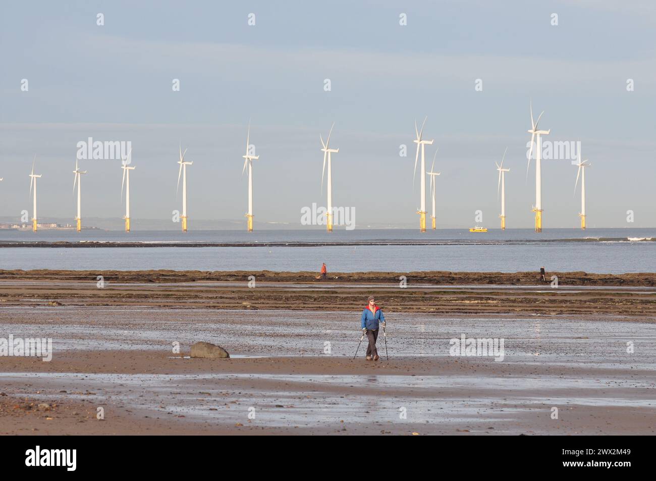 Teesside Wind Farm, Redcar, North Yorkshire, England, UK Stock Photo