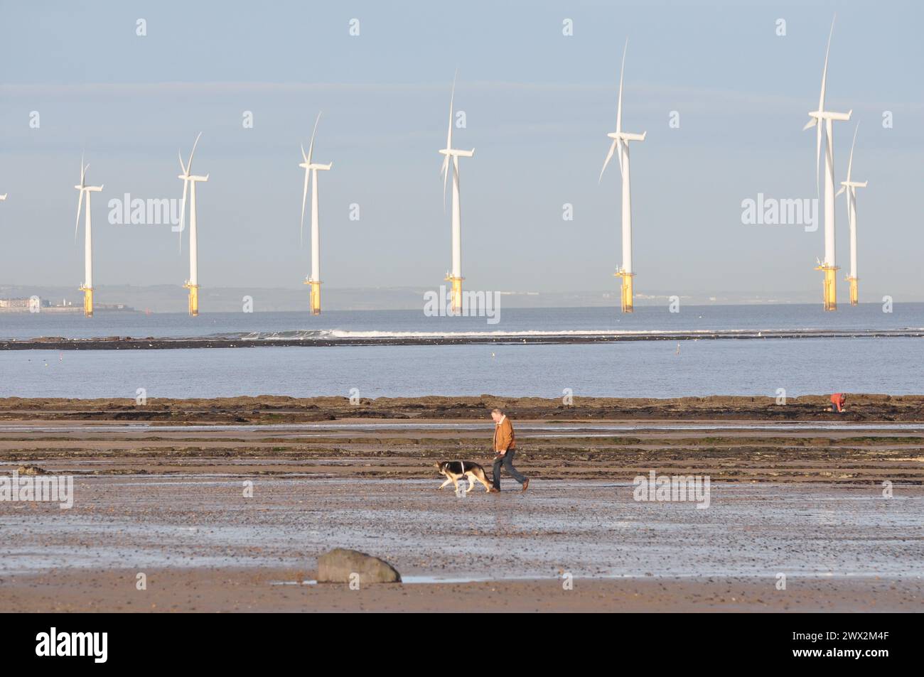 Teesside Wind Farm, Redcar, North Yorkshire, England, UK Stock Photo