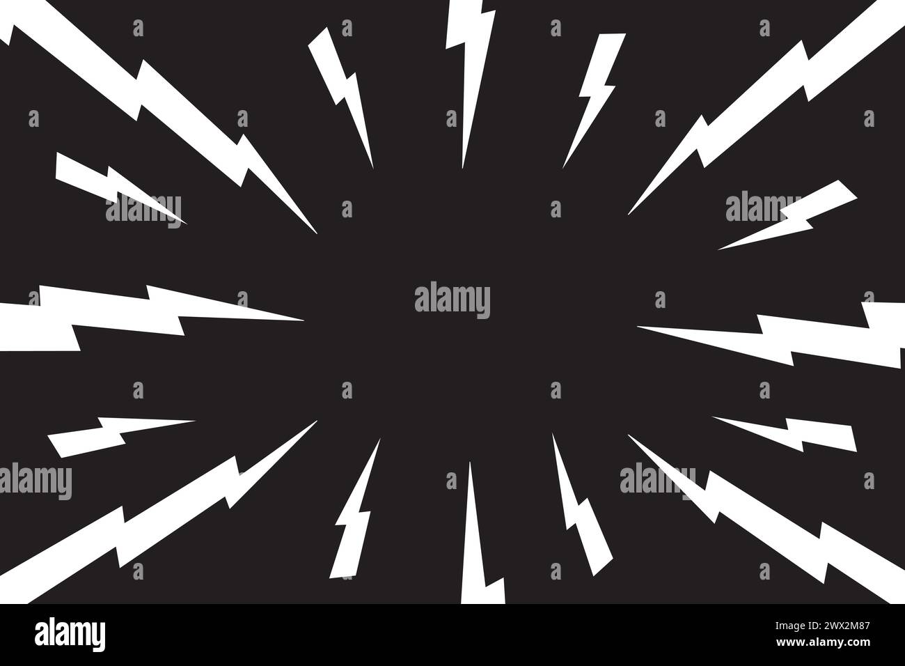Thunder bolt pattern. Electric power, flash light, jagged stripes ...