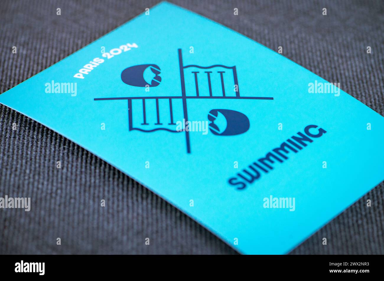 Swimming pictogram for paris 2024 summer olympics. Official icon of sport at olympics game in Paris 24 Stock Photo
