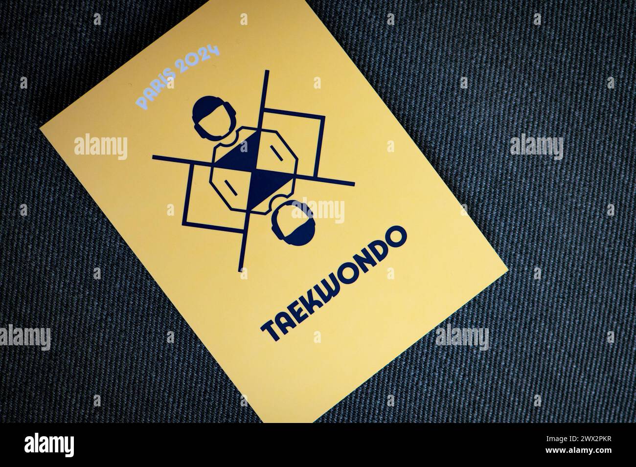 Taekwondo pictogram for paris 2024 summer olympics. Official icon of