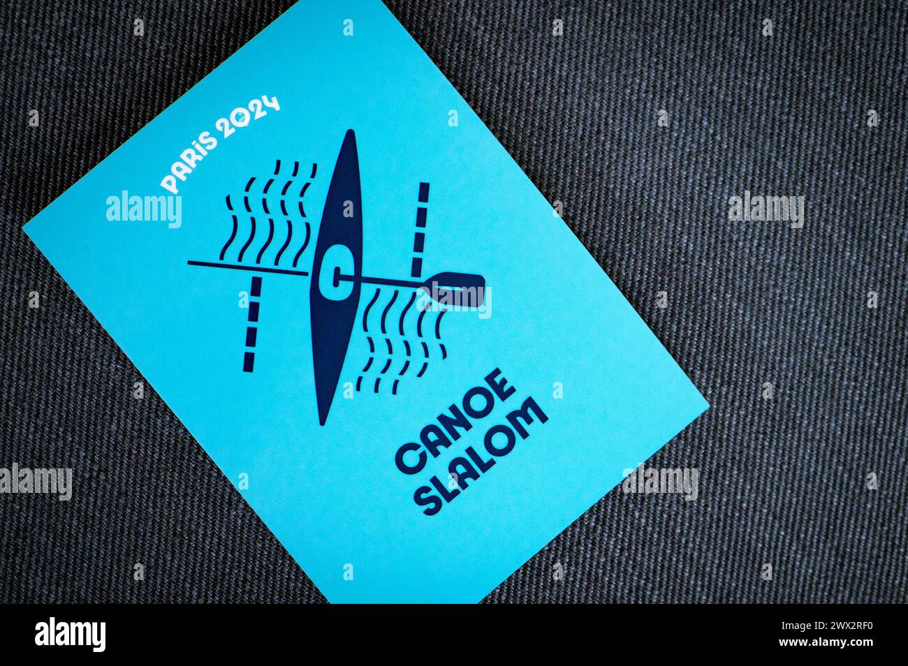 Canoe slalom pictogram for paris 2024 summer olympics. Official icon of