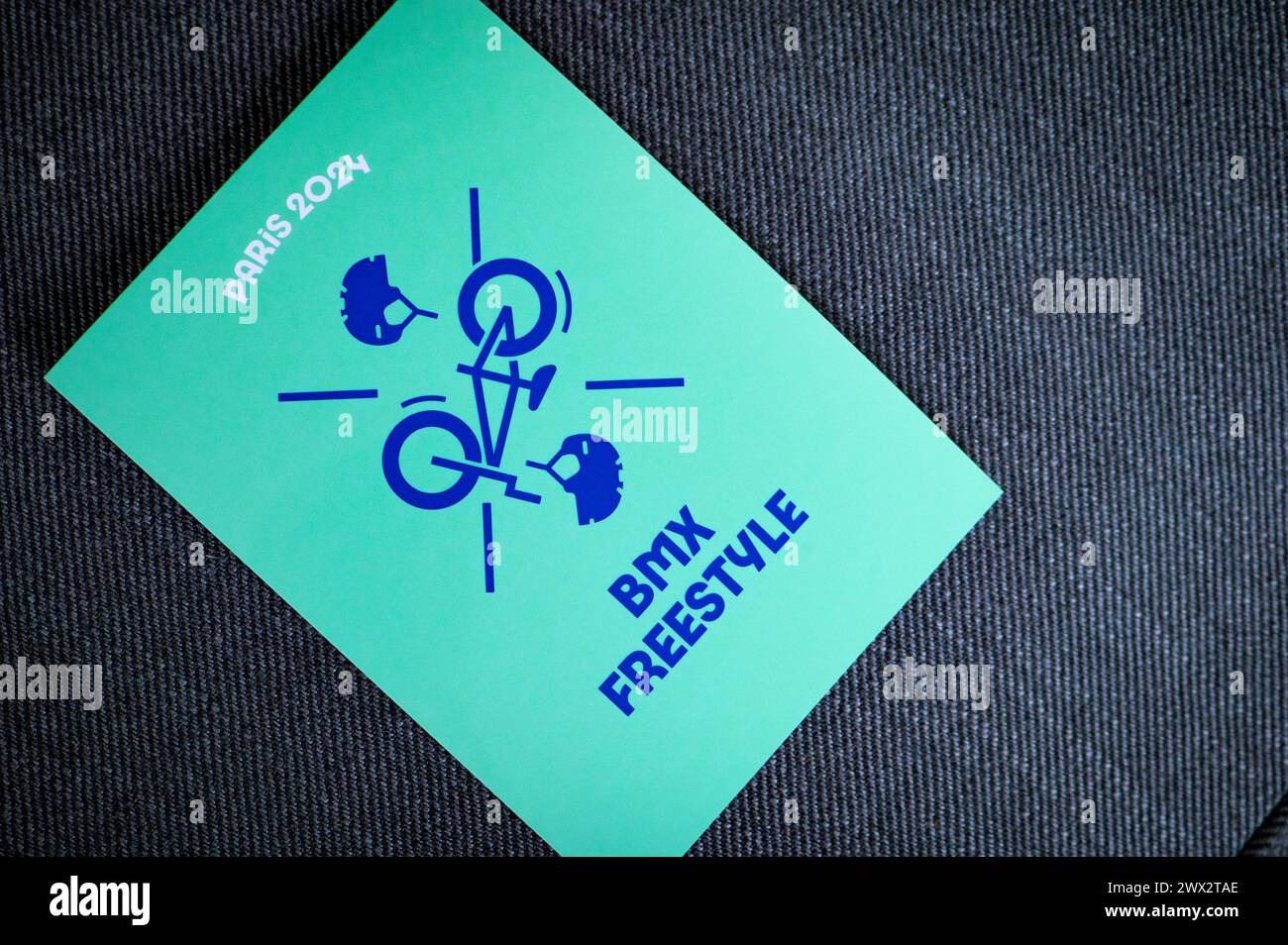 BMX freestyle pictogram for paris 2024 summer olympics. Official icon
