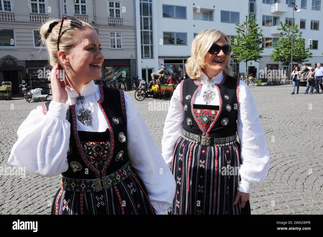 Copenhagen/Denmark 17..May 2018_ Norwegain celebrate thier national day on 17 may 2018 norwegian with national dress and with thier norwegain flag in Copenhagen..       (Photo.Francis Joseph Dean / Deanpictures. Stock Photo