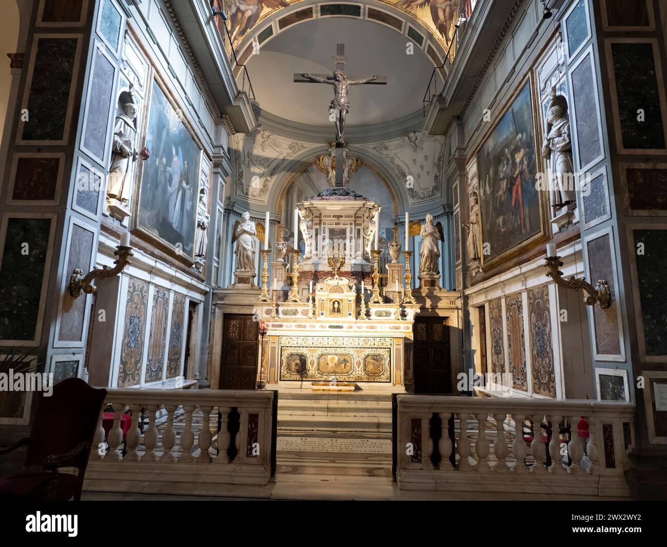 FLORENCE, ITALY - MARCH 23 2024 Interior of the Chiesa di San Salvatore in Ognissanti. Stock Photo