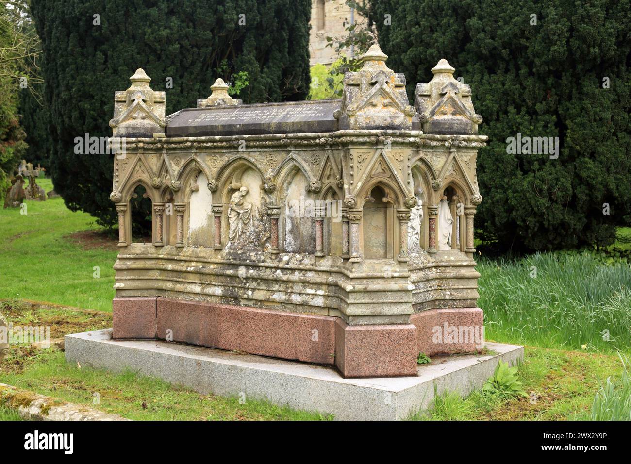 Grave of John Wheeley Lea at St Peter's church, Powick, Worcester, England, UK. Stock Photo