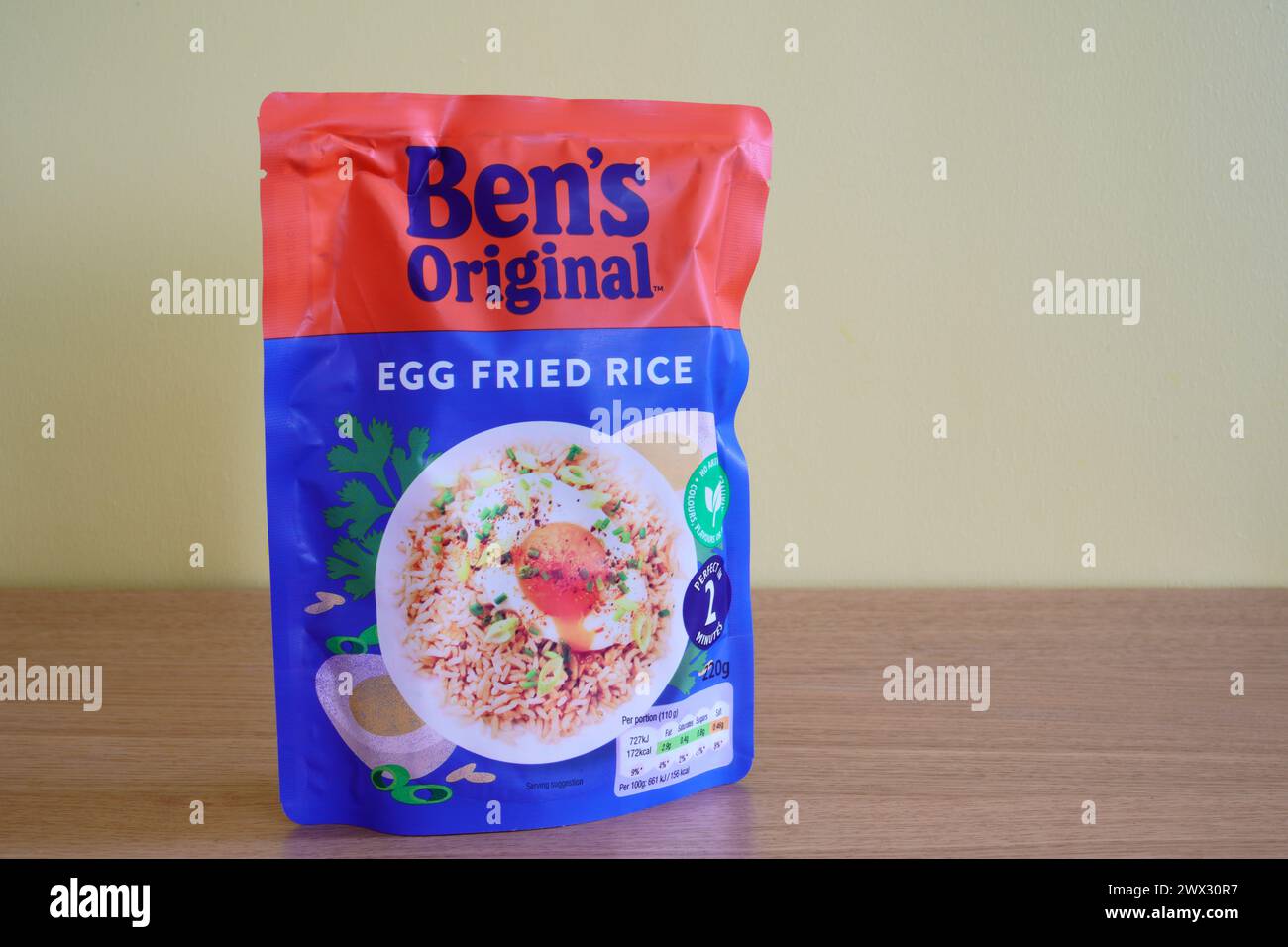Ben's Original ( formerly Uncle Ben's ) Microwaveable Egg Fried Rice Stock Photo
