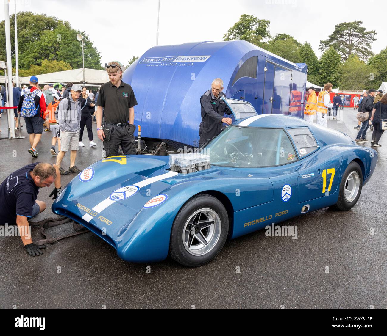 1969 Pronello-Ford Huayra being loaded onto the transporter at the 2023 Goodwood Festival of Speed, Sussex, UK Stock Photo