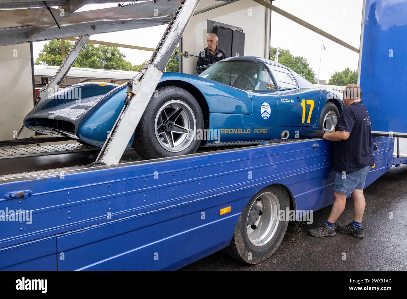 1969 Pronello-Ford Huayra being loaded onto the transporter at the 2023 Goodwood Festival of Speed, Sussex, UK Stock Photo