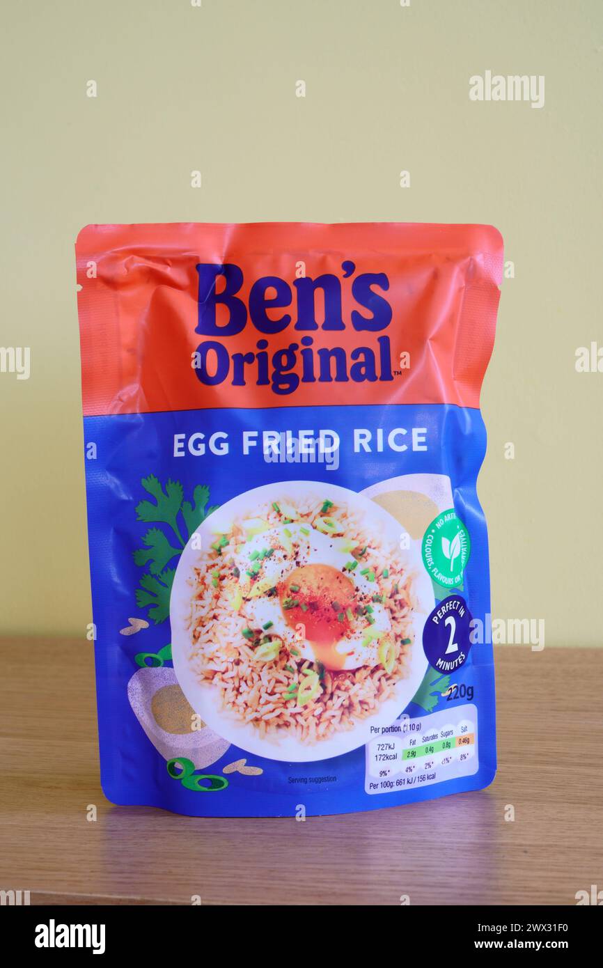 Ben's Original ( formerly Uncle Ben's ) Microwaveable Egg Fried Rice Stock Photo