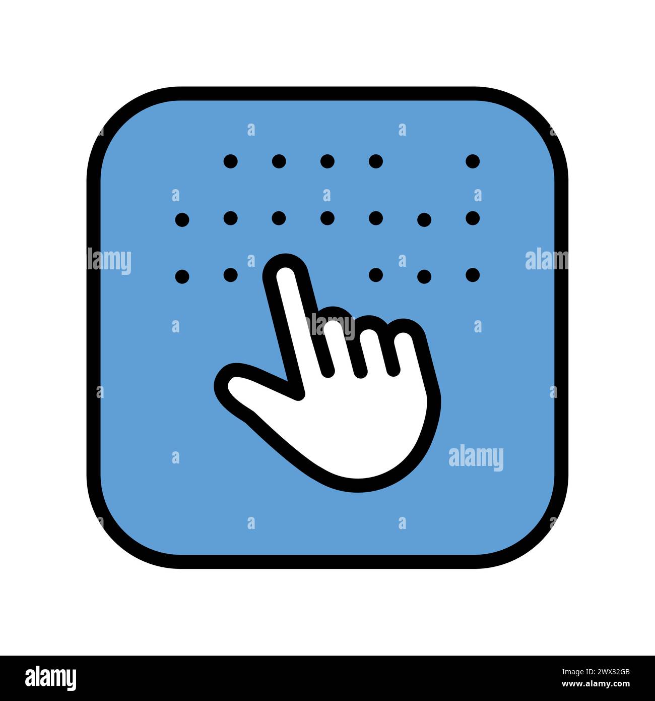 Braille color line icon. Web accessibility. Vector isolated element. Editable stroke. Stock Vector