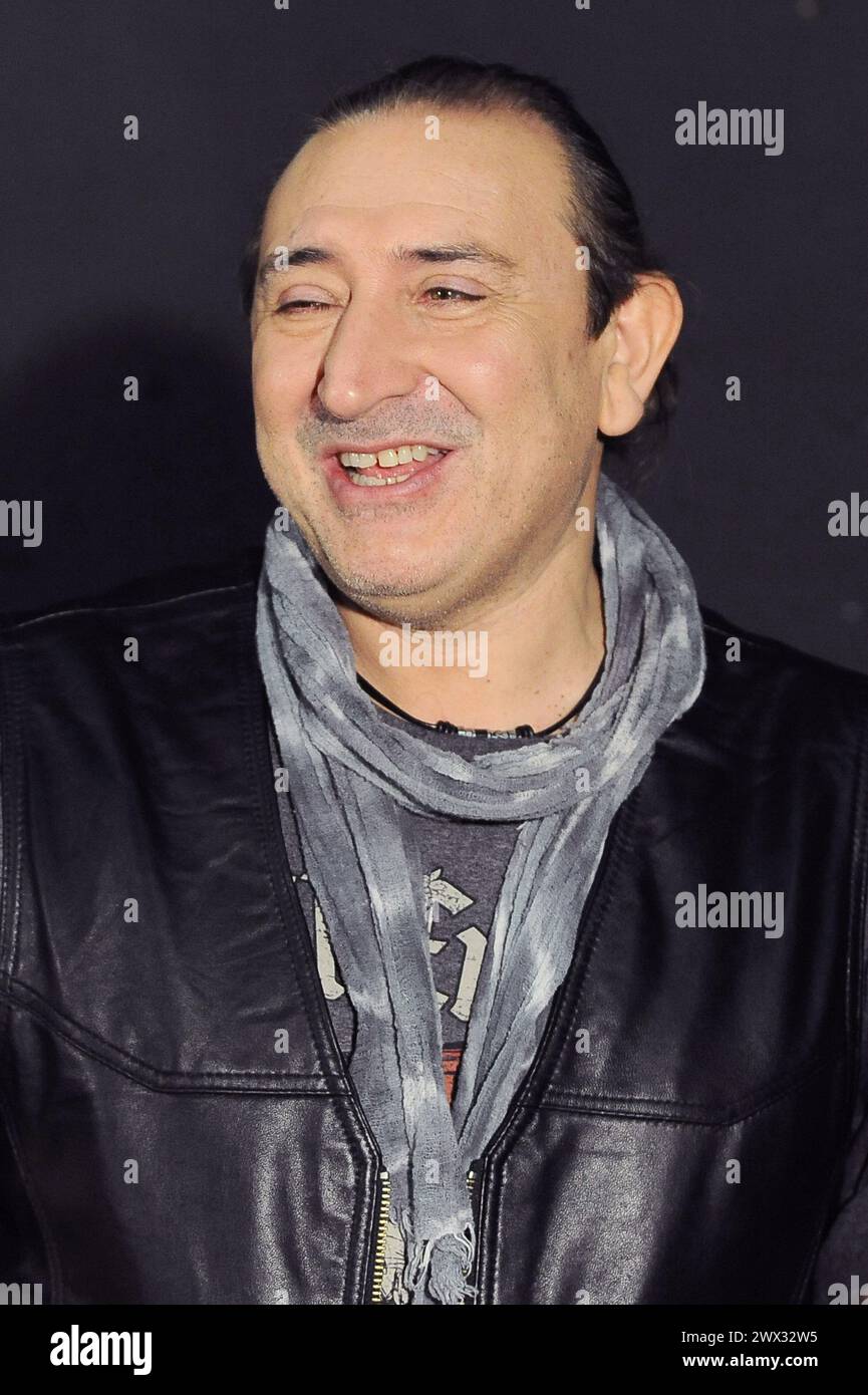 Milan Italy 13/01/2012: Ghigo Renzulli, Italian guitarist of the rock group Litfiba,during the photo session for the presentation of the new album 'Grande Nazione' Stock Photo