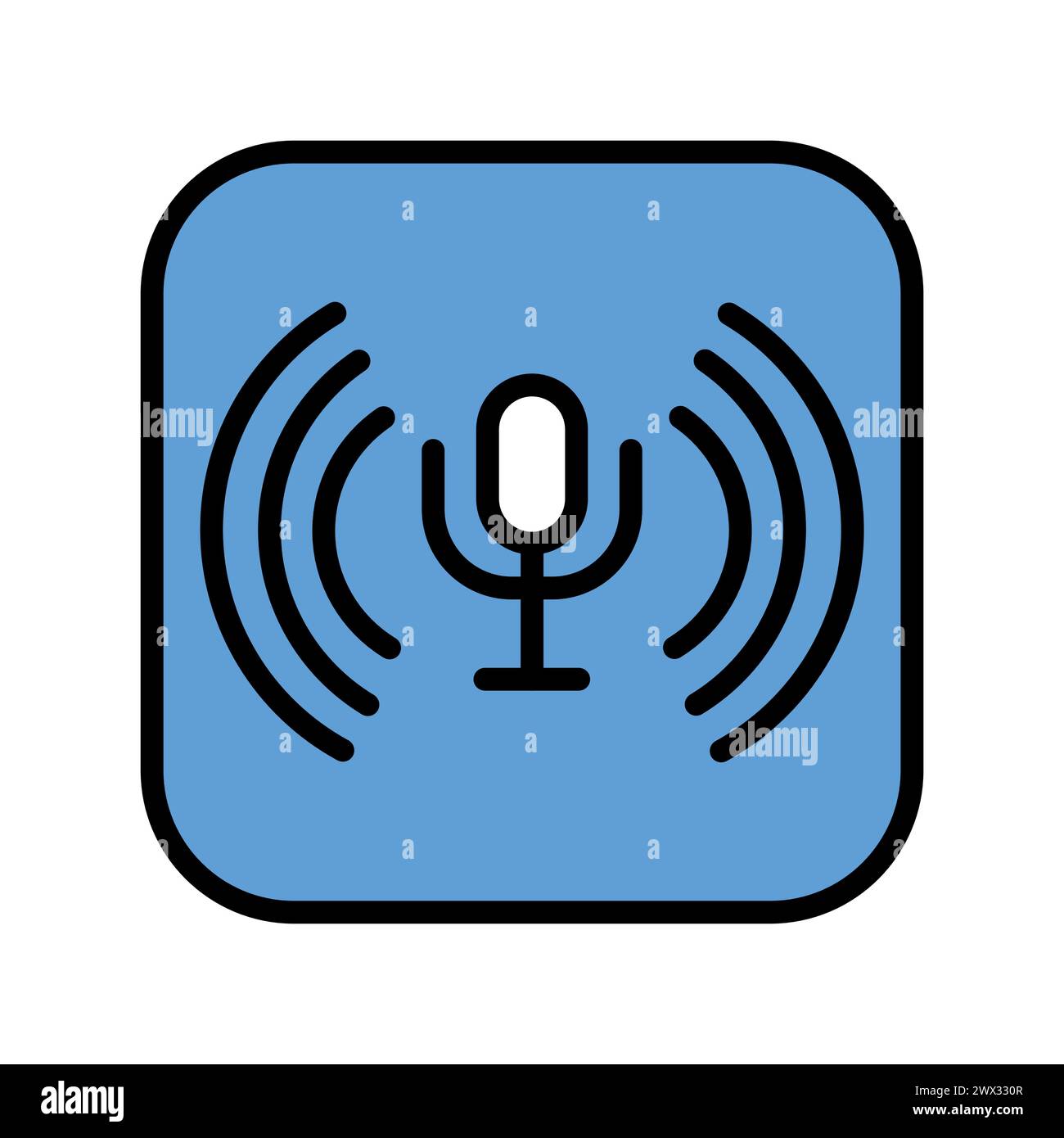 Voice Assistant color line icon. Web accessibility. Vector isolated element. Editable stroke. Stock Vector