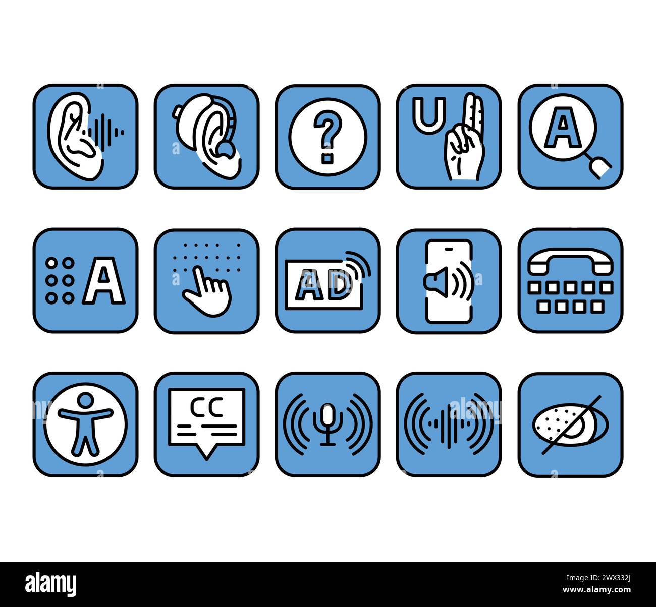 Web accessibility color line icon. Vector isolated element. Editable stroke. Stock Vector