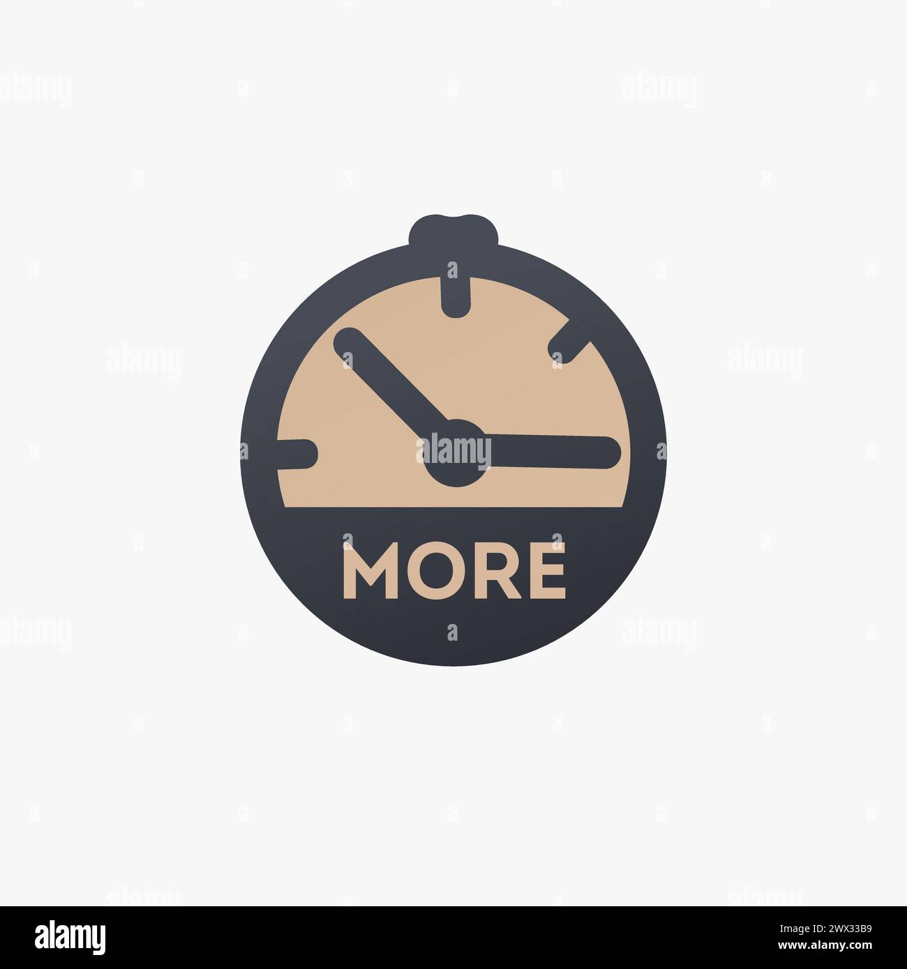 More time clock icon. Extra hours icon. Stock vector illustration isolated Stock Vector