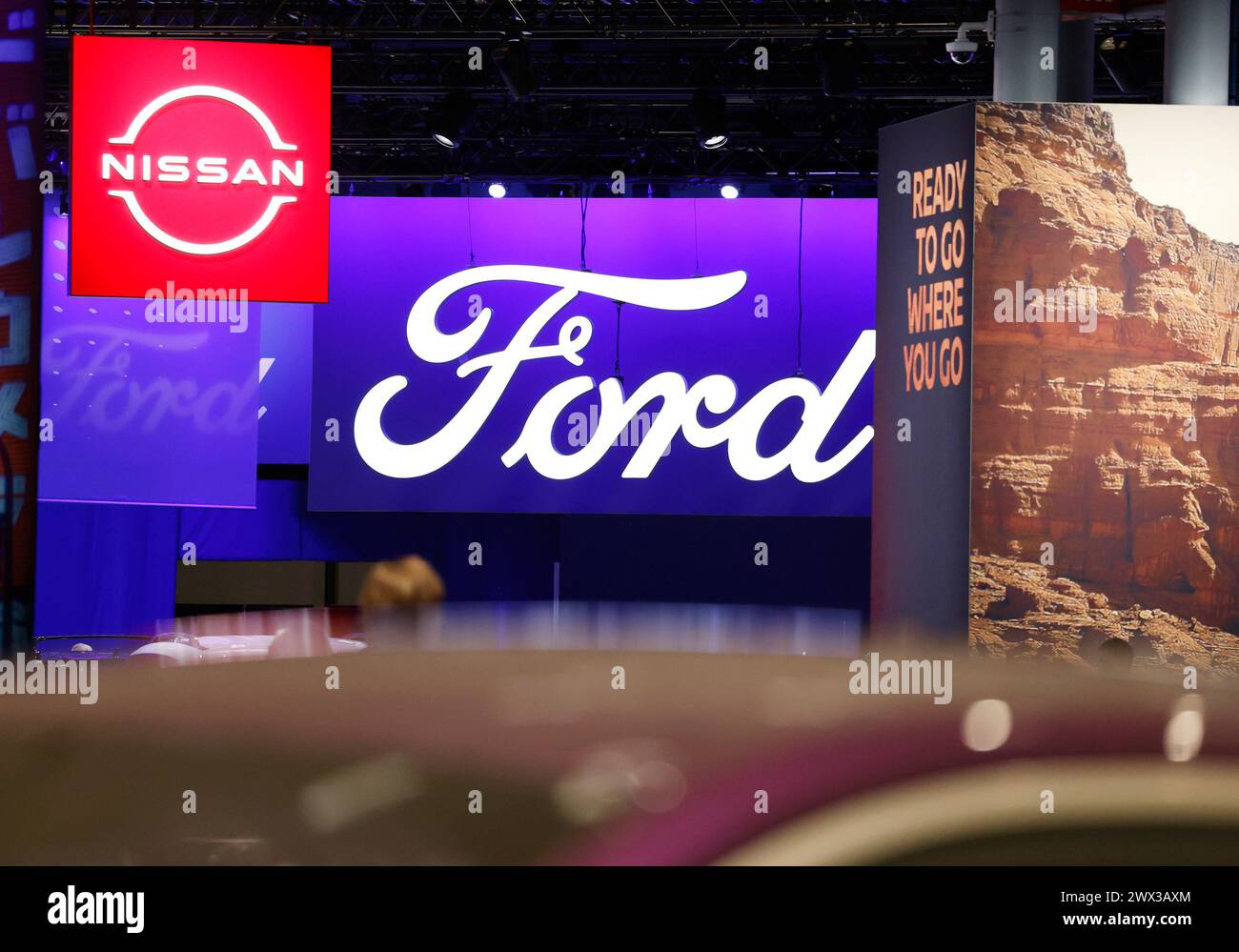 New York, United States. 27th Mar, 2024. Ford vehicles are on display at the 2024 New York International Auto Show at the Jacob K. Javits Convention Center in New York City on Wednesday, March 27, 2024. The first New York Auto Show was held in 1900 and it was the first auto show ever held in North America. About 1 million visitors are expected to attend the show. Photo by John Angelillo/UPI Credit: UPI/Alamy Live News Stock Photo