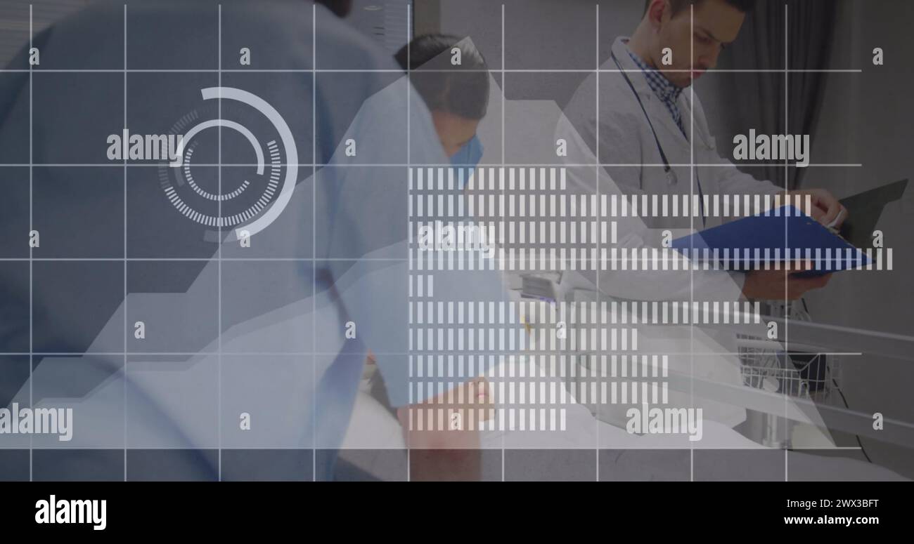 Data Raps Doctor Image of data processing over diverse doctors. Global medicine ...