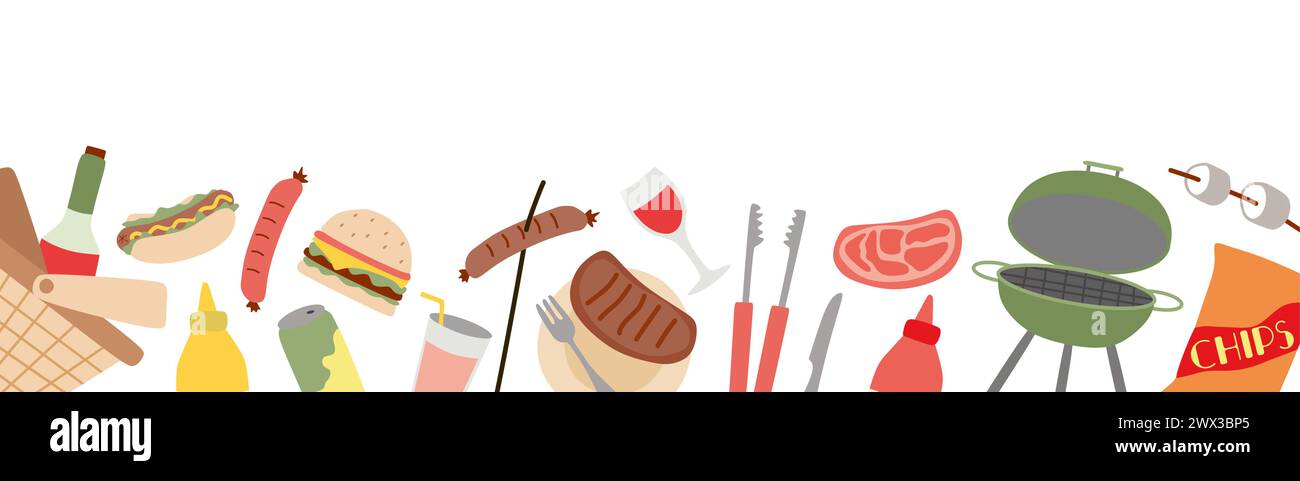 Bbq party horizontal banner hi-res stock photography and images - Alamy
