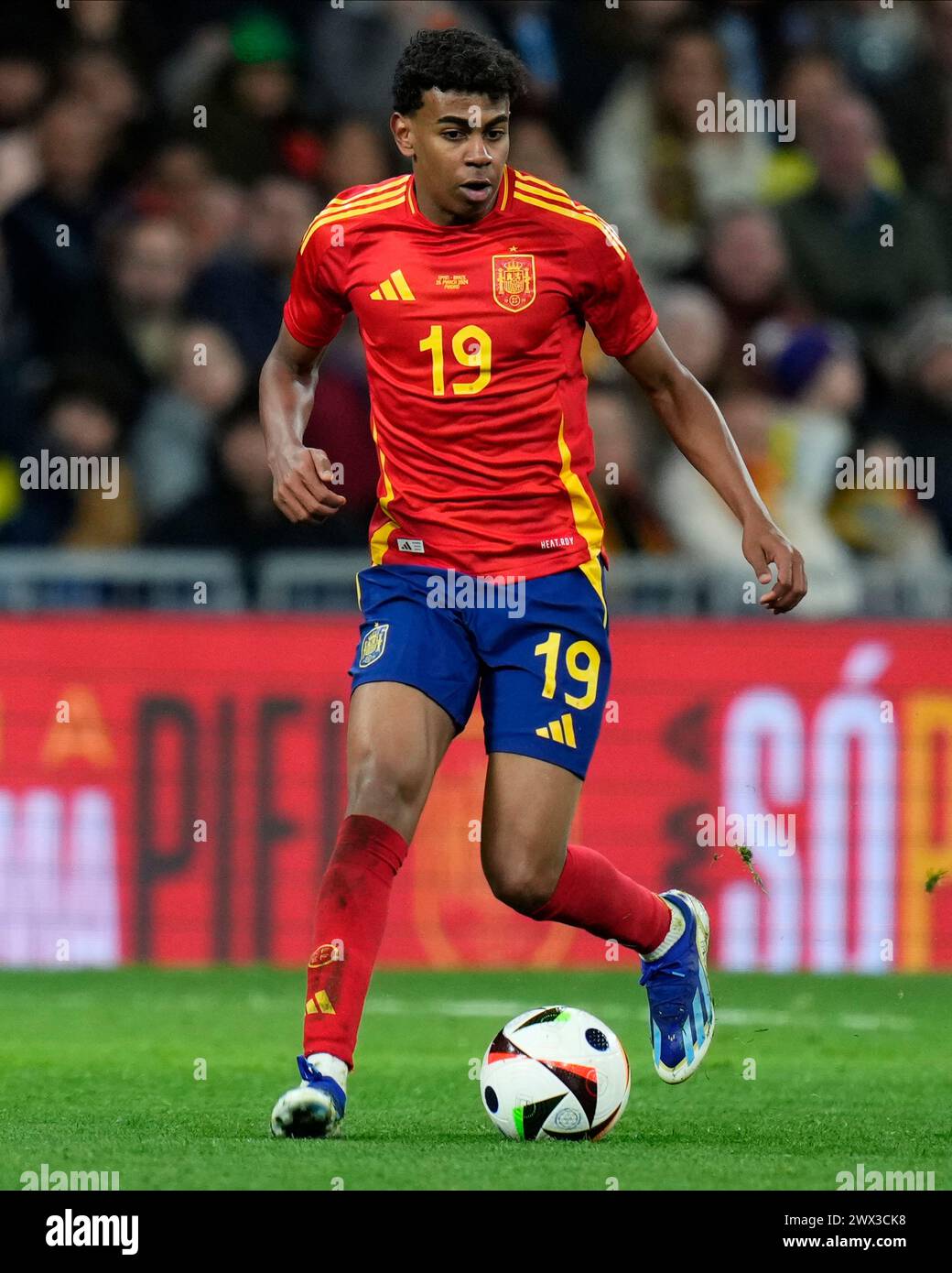 Lamine Yamal of Spainduring the friendly match between national teams