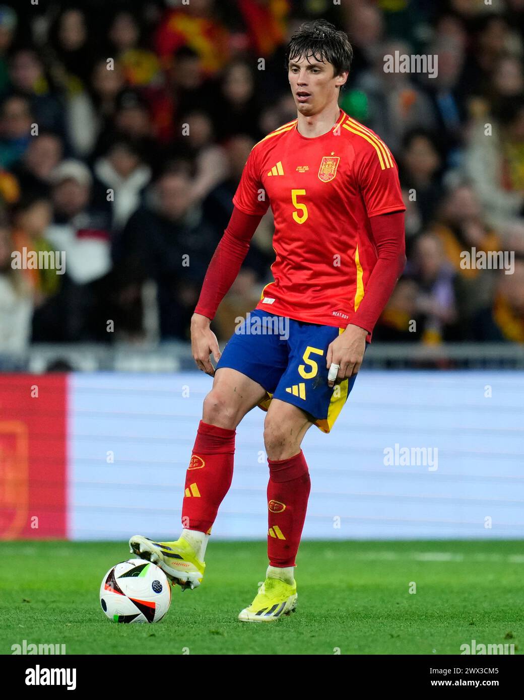 Robin Spanish Madrid, Spain. 26th Mar, 2024. Robin Le Normand of Spainduring the ...