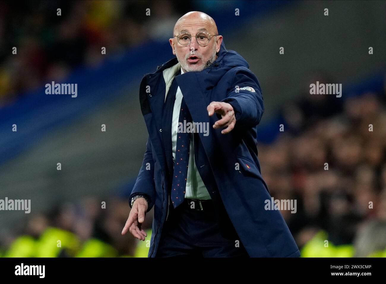 Madrid, Spain. 26th Mar, 2024. Luis de la Fuente head coach of Spainduring the friendly match between national teams of Spain and Brazil played at Santiago Bernabeu Stadium on March 26, 2024 in Madrid Spain. (Photo by Cesar Cebolla/PRESSINPHOTO) Credit: PRESSINPHOTO SPORTS AGENCY/Alamy Live News Stock Photo