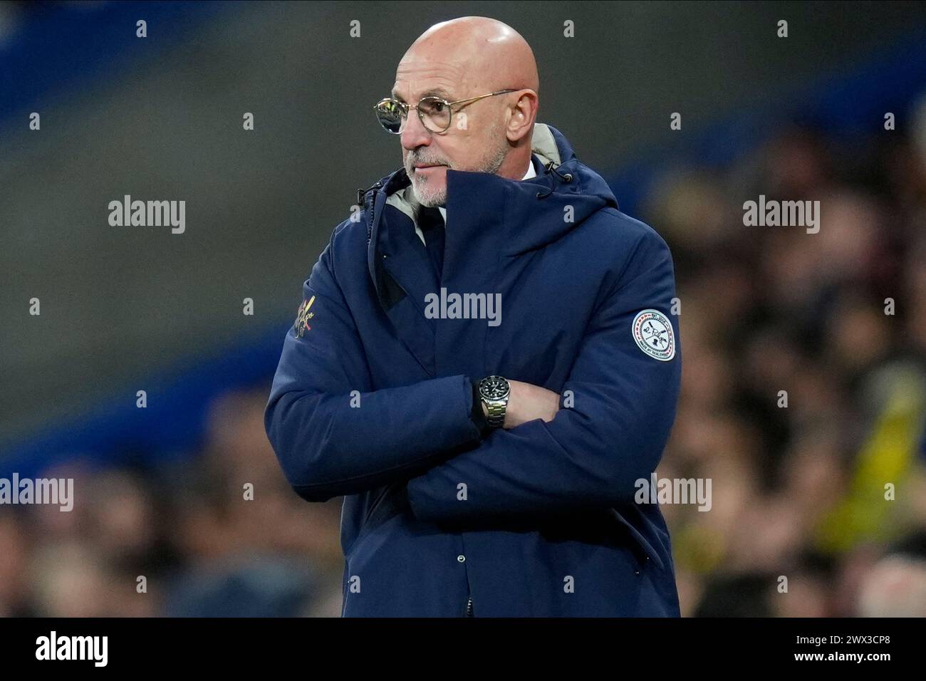 Madrid, Spain. 26th Mar, 2024. Luis de la Fuente head coach of Spainduring the friendly match between national teams of Spain and Brazil played at Santiago Bernabeu Stadium on March 26, 2024 in Madrid Spain. (Photo by Cesar Cebolla/PRESSINPHOTO) Credit: PRESSINPHOTO SPORTS AGENCY/Alamy Live News Stock Photo