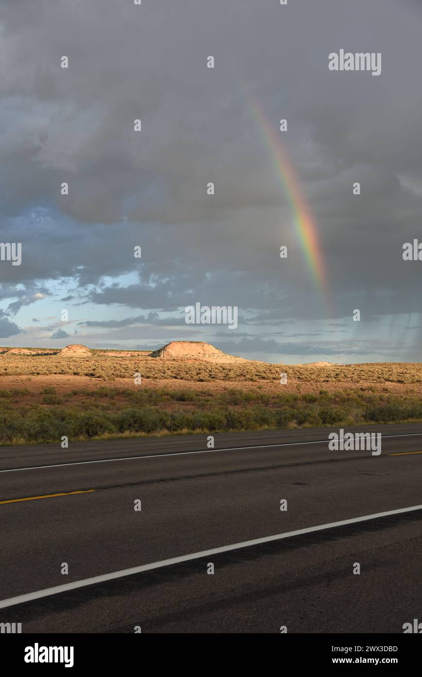Rainbow in the desert Stock Photo - Alamy