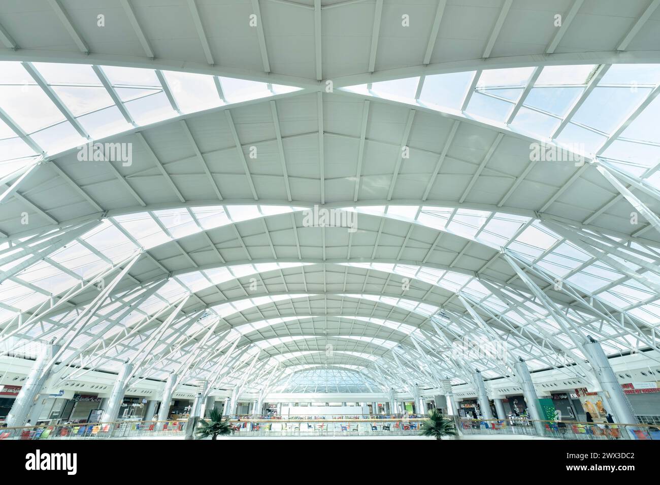 Inside of The Jeddah Airport Hajj Terminal at night in Jeddah, Saudi Arabia Stock Photo