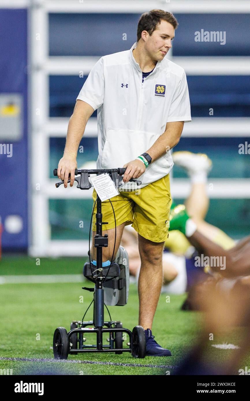 South Bend, Indiana, USA. 27th Mar, 2024. Notre Dame quarterback Riley