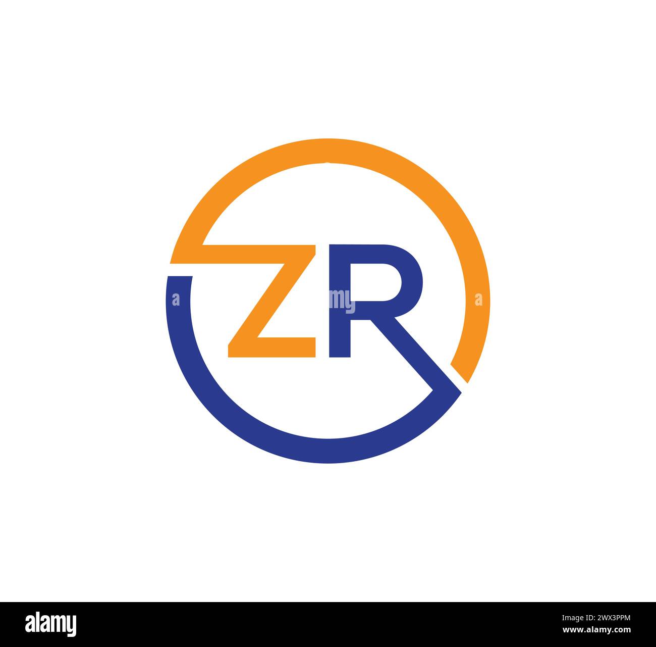 ZR letter logo design Stock Vector