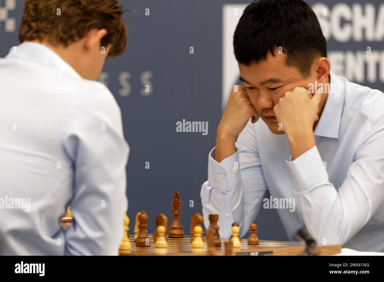 Magnus Carlsen NOR, vs. Ding Liren CHN, Grenke Chess Classic and Open