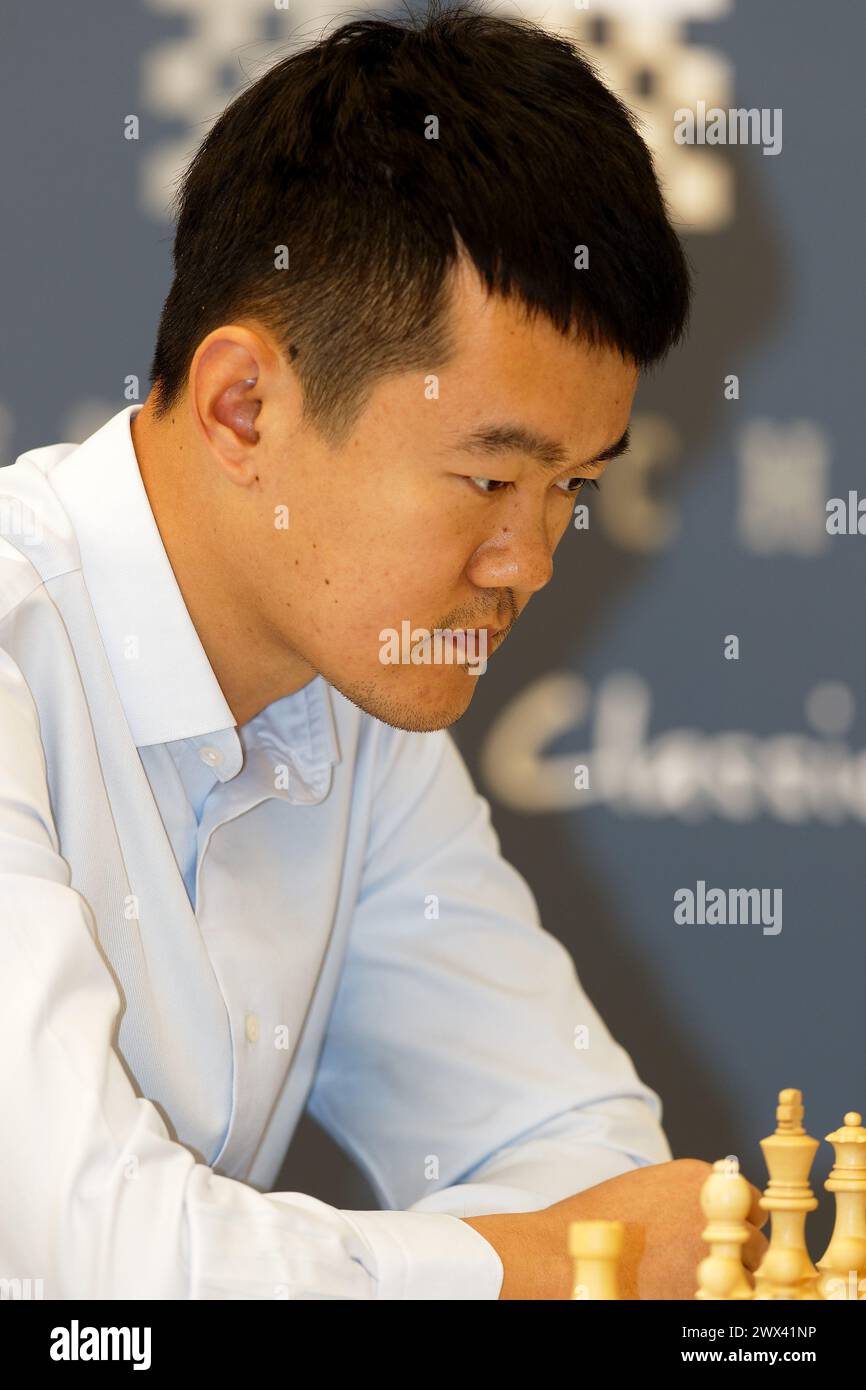 Ding Liren, CHN, chess world champion at the Grenke Chess Classic and