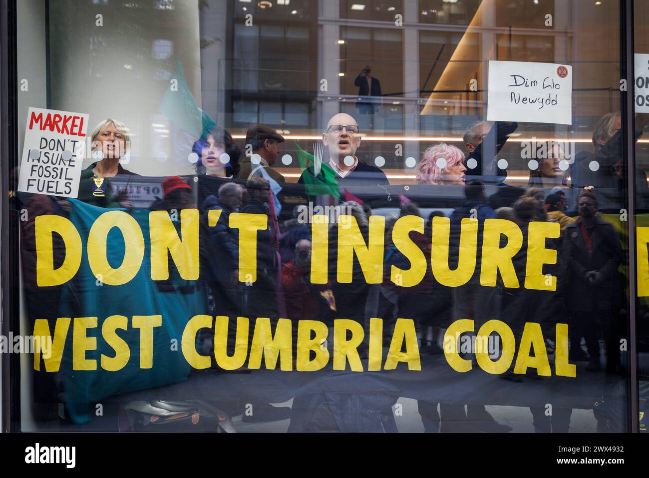 2023-10-17 Fossil fuel insurers lobby occupied by protestors, City of London UK. Stock Photo