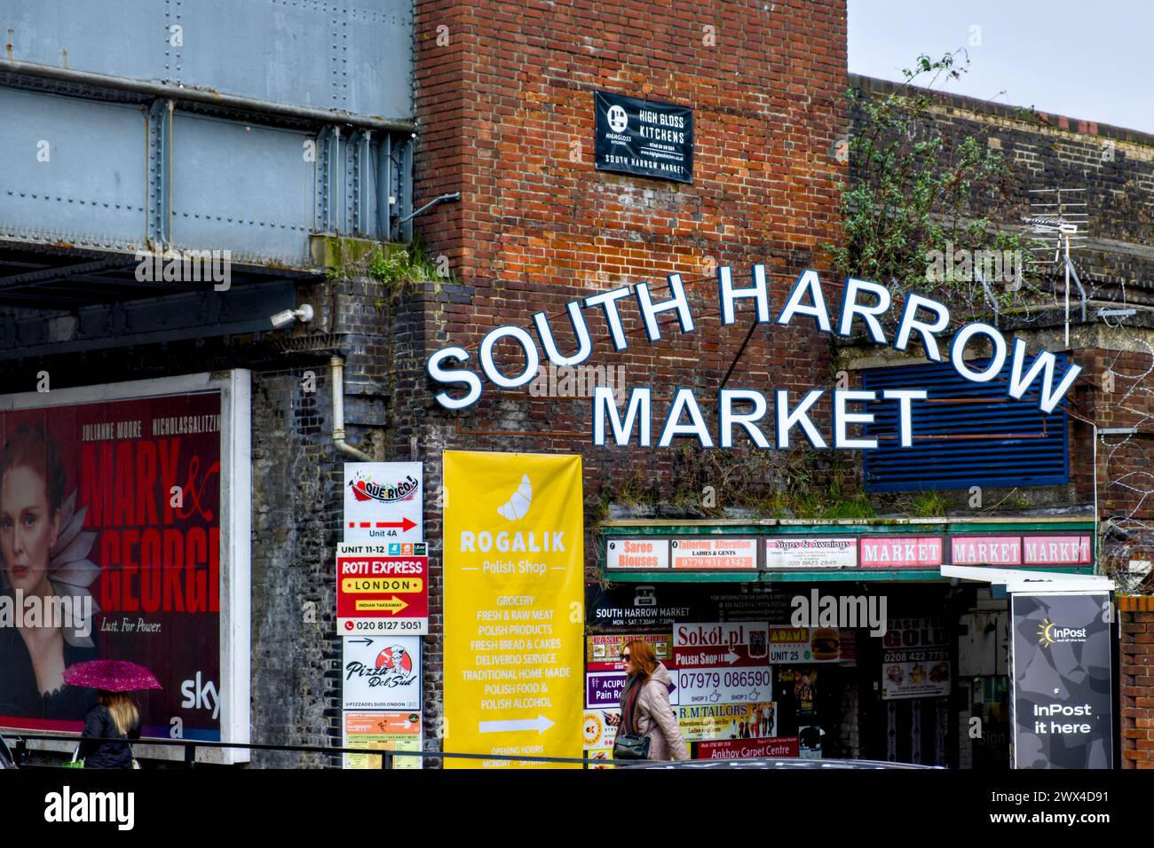 South Harrow Market, Northolt Road, Harrow, Borough of Harrow, London, England, UK Stock Photo