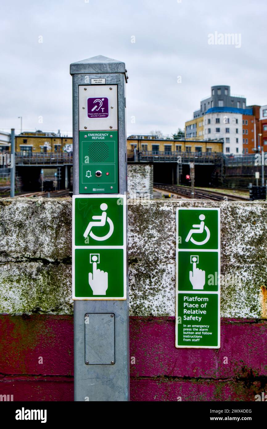 Help Point & Place of Relative Safety on Platform at Harrow On The Hill