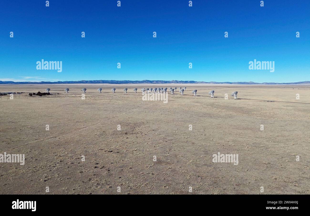 Birds eye view - Very Large Array, New Mexico Stock Photo