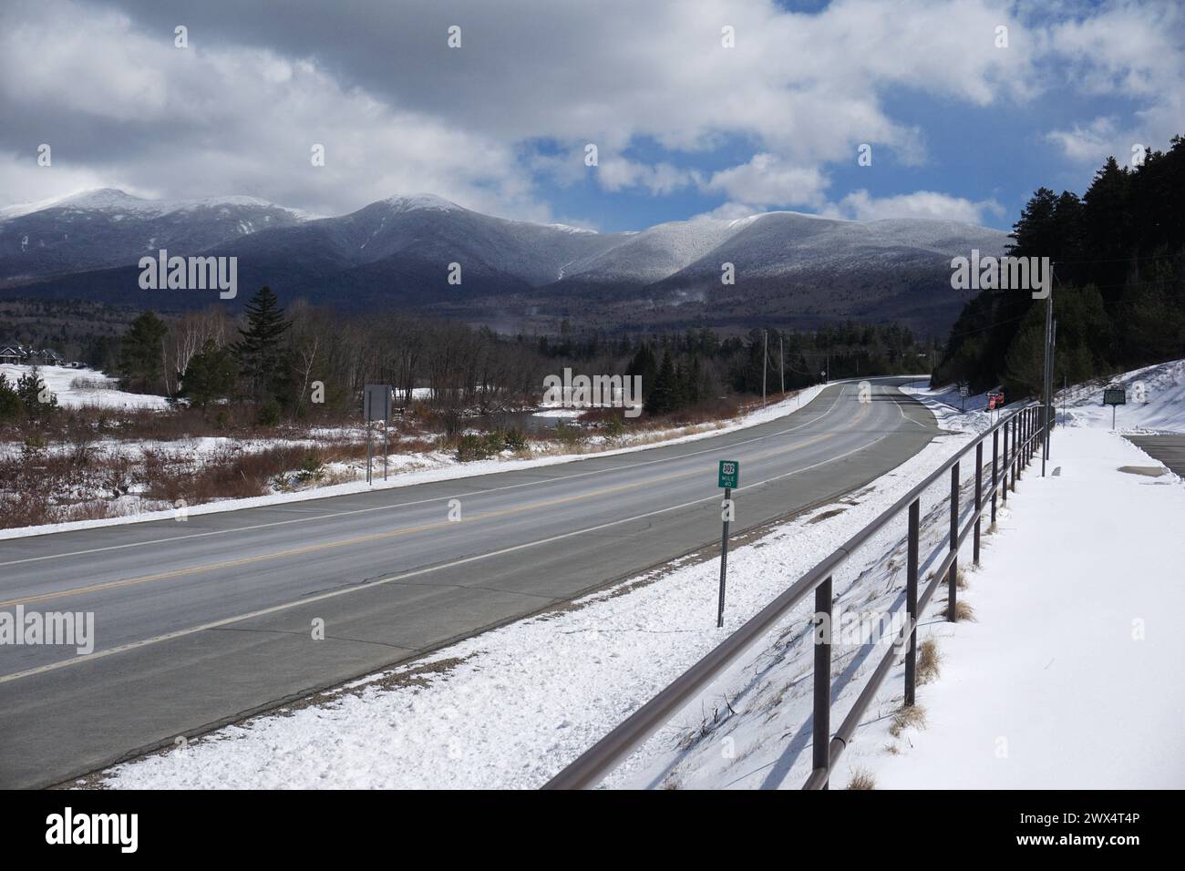 A road in the White Mountains, New Hampshire Stock Photo