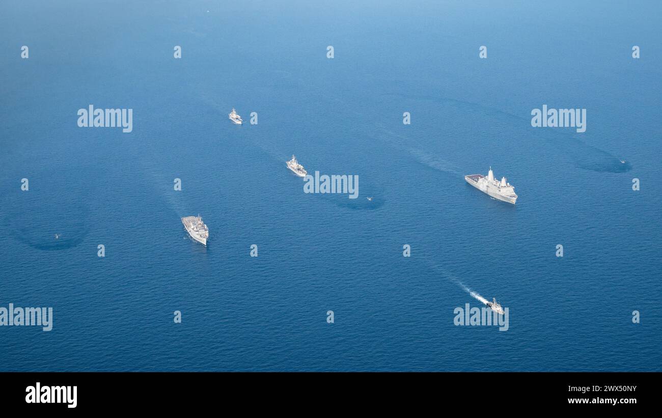 U.S. Navy San Antonioclass amphibious transport dock ship USS Somerset