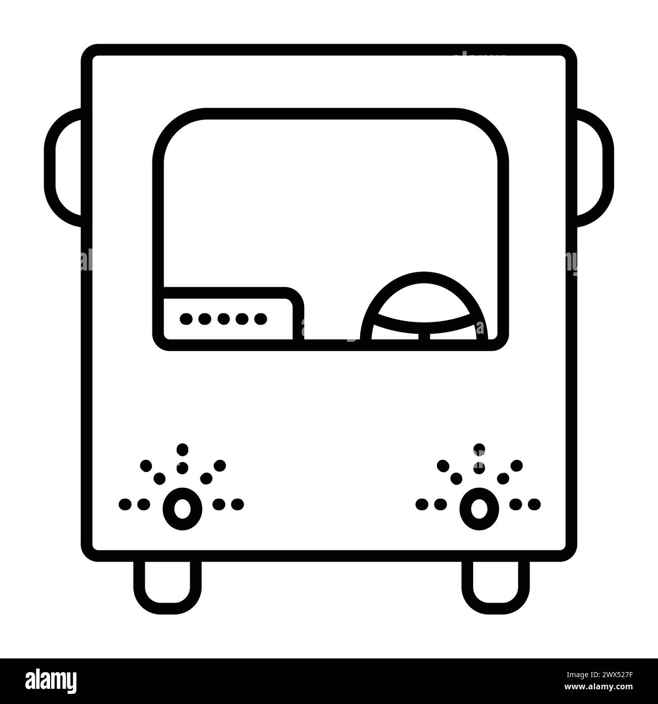 Bus black line vector icon, monochrome public transport symbol Stock Vector