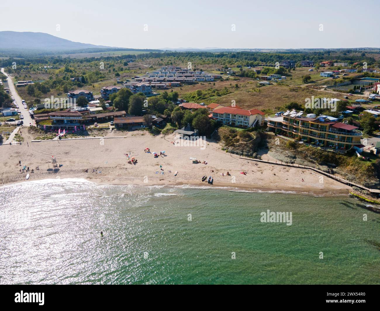 Aerial view of Black sea coast near Arapya beach, Burgas Region