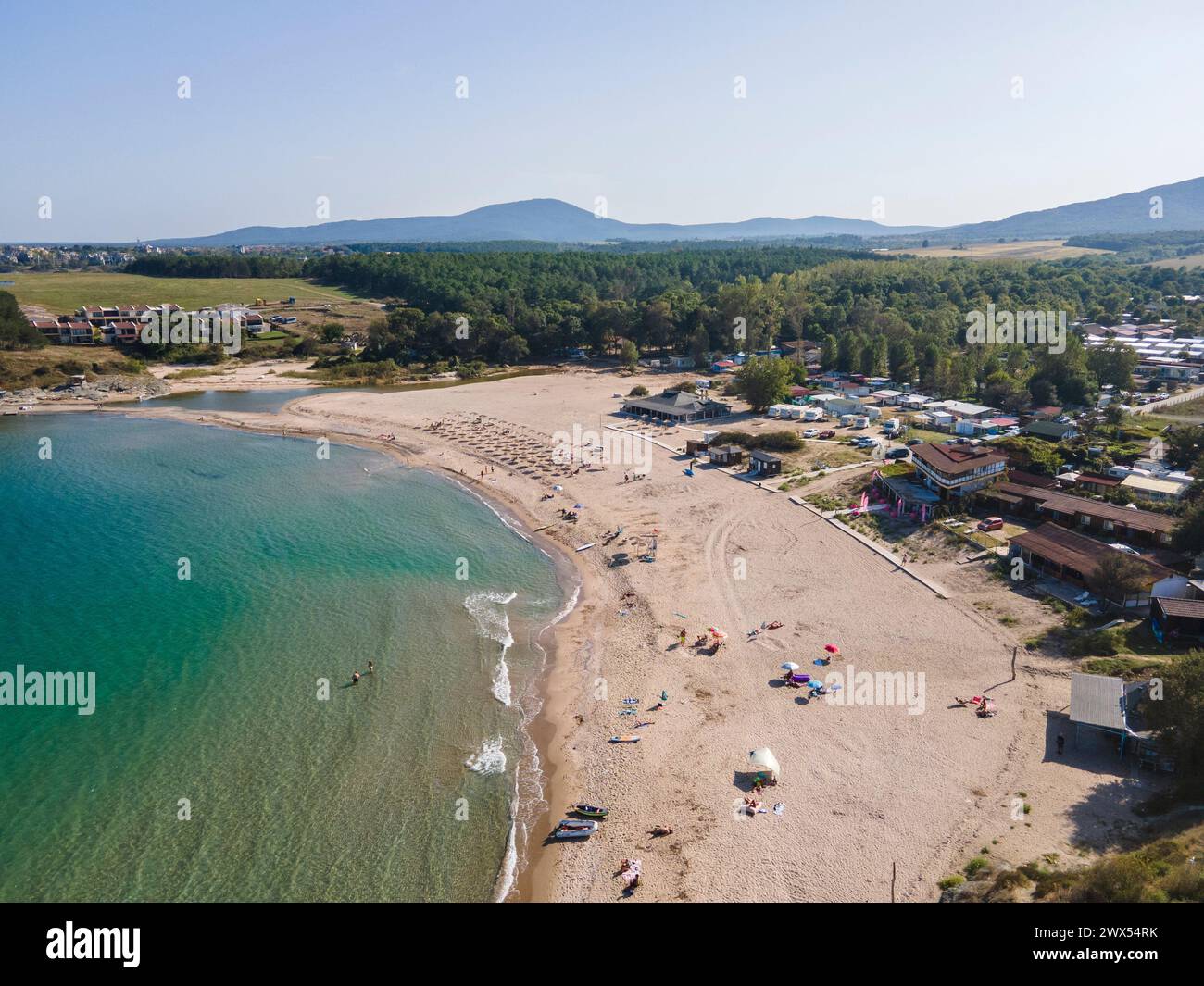 Aerial view of Black sea coast near Arapya beach, Burgas Region