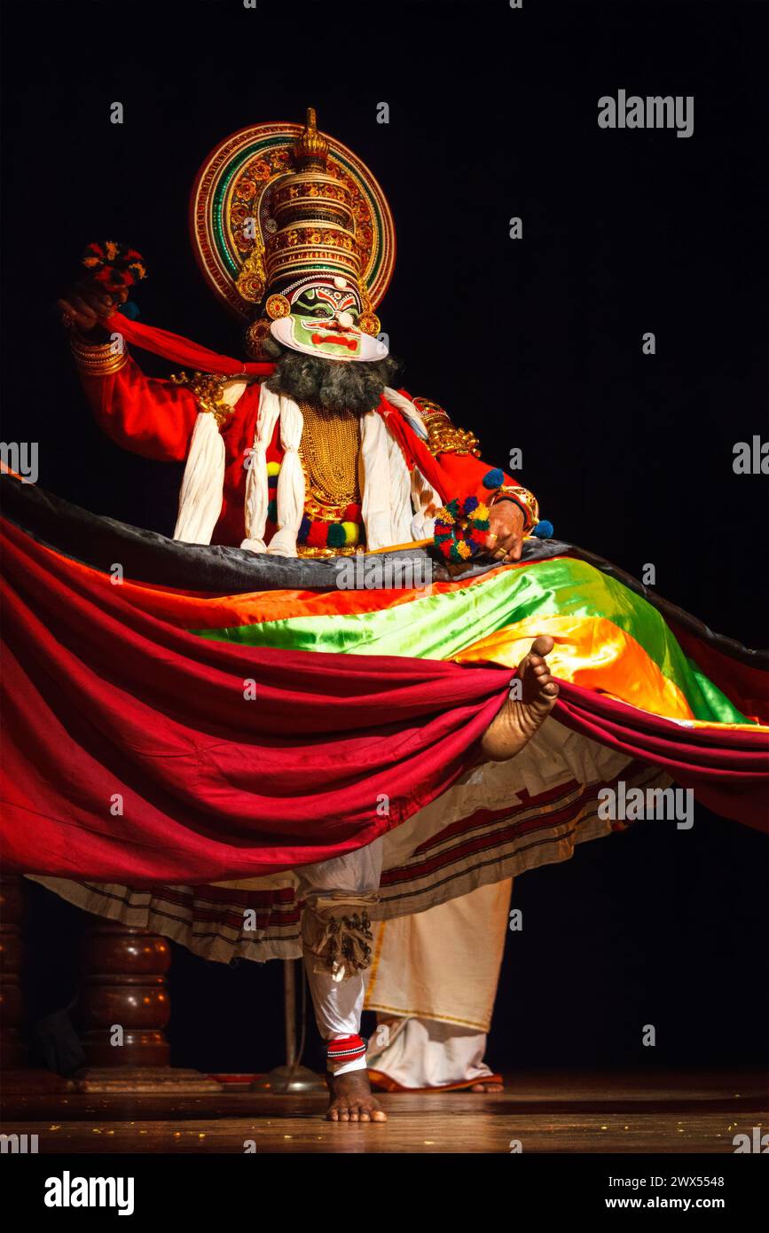 Kathakali dance. Bhava Bhavanam Festival. September 2009. Chenna Stock Photo