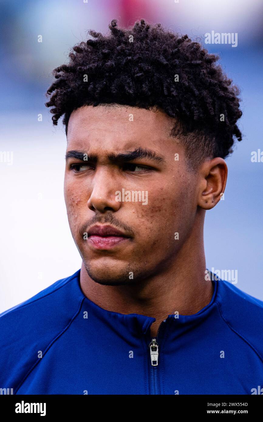 San Juan, Argentina. 26th May, 2023. Estadio San Juan Caleb Wiley of United States getting into the field during FIFA U-20 World Cup Argentina 2023 Group B match between Slovakia and USA at Estadio San Juan del Bicentenario on May 26, 2023 in San Juan, Argentina. (Photo by Sports Press Photo) (Eurasia Sport Images/SPP) Credit: SPP Sport Press Photo. /Alamy Live News Stock Photo