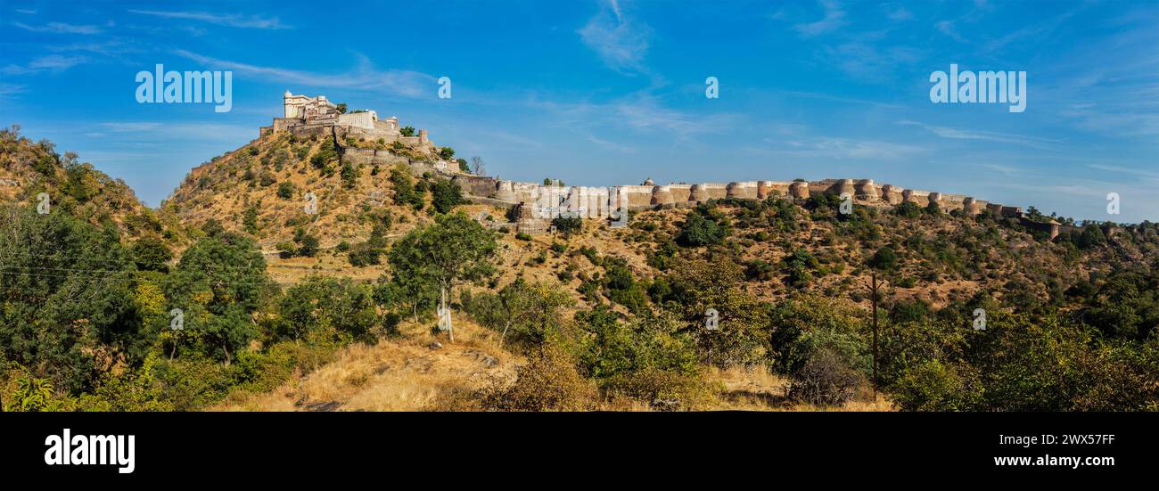 Panorama of Kumbhalgrh fort. Rajasthan, India Stock Photo