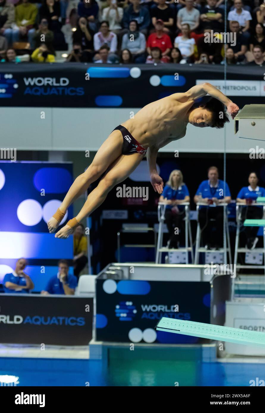 Berlin, Germany March 24, 2025 Jiuyuan ZHENG of China performs